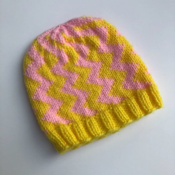 Yellow & Pink Toddler Winter Hat - Picture 1 of 1